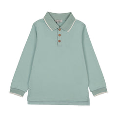 Kin And Kin Long Sleeve Polo - Soft Blue