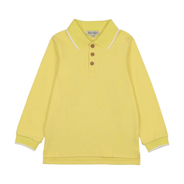 Kin And Kin Long Sleeve Polo - Neon Yellow