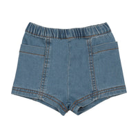 Kin And Kin Chambray Shorts - Blue Chambray