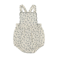 Analogie By Lil Legs Scallop Romper Blue Floral
