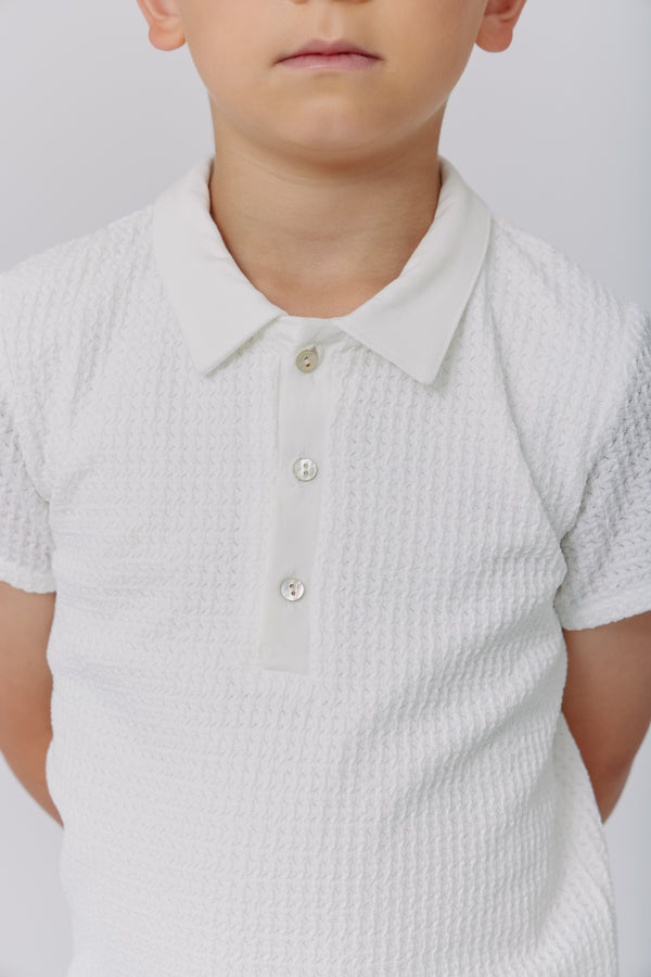 Kipp White Crochet Shirt