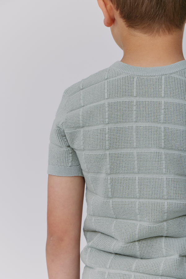 Kipp Light Sage Grid Texture Sweater