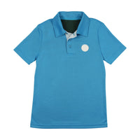 3 Buttons Blue/White Sports Mesh Polo