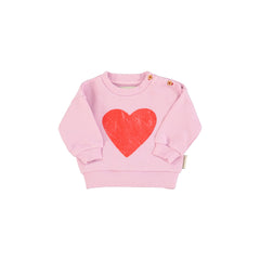 Piupiuchick Lilac W/ Red Heart Print Sweatshirt