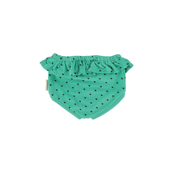 Piupiuchick Green W/ Black Hearts Allover High Waisted Shorties