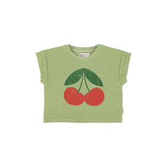 Piupiuchick Light Olive W/ Cherry Print T'Shirt