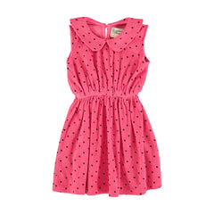 Piupiuchick Pink W/ Black Hearts Allover Short Dress W/ Collar