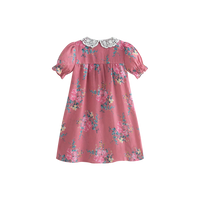 Cera Una Volta Loredana Dress Pink Flowers (Cream Collar)