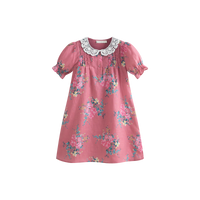 Cera Una Volta Loredana Dress Pink Flowers (Cream Collar)