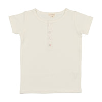 Analogie By Lil Legs Short Sleeve Henley White