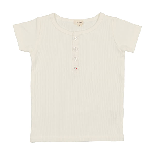 Analogie By Lil Legs Short Sleeve Henley White