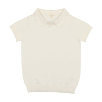 Analogie By Lil Legs Knit Polo Short Sleeve Cream