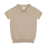 Analogie By Lil Legs Knit Polo Short Sleeve Taupe