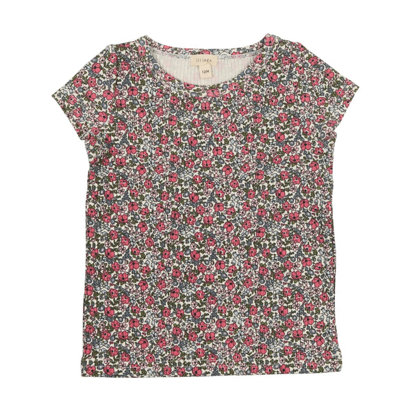 Analogie By Lil Legs Short Sleeve Tee Pink Floral
