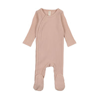 Lilette By Lil Legs Side Snap Rib Footie Blush