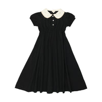 Lil Legs Swiss Dot Maxi Dress Short Sleeve Black