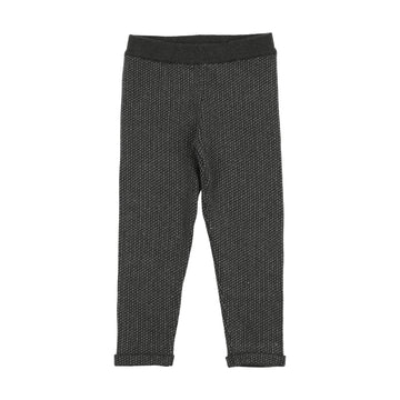 Sweet Threads Monochrome Knit Leggings - Grey Patterned