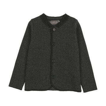 Sweet Threads Monochrome Knit Blazer - Grey Patterned