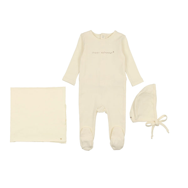 Lilette By Lil Legs Mon Amour Layette Set Ivory/Taupe