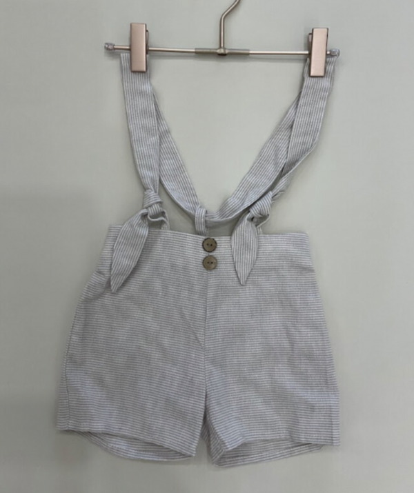 Harper James Horizontal Striped Knotted Overalls