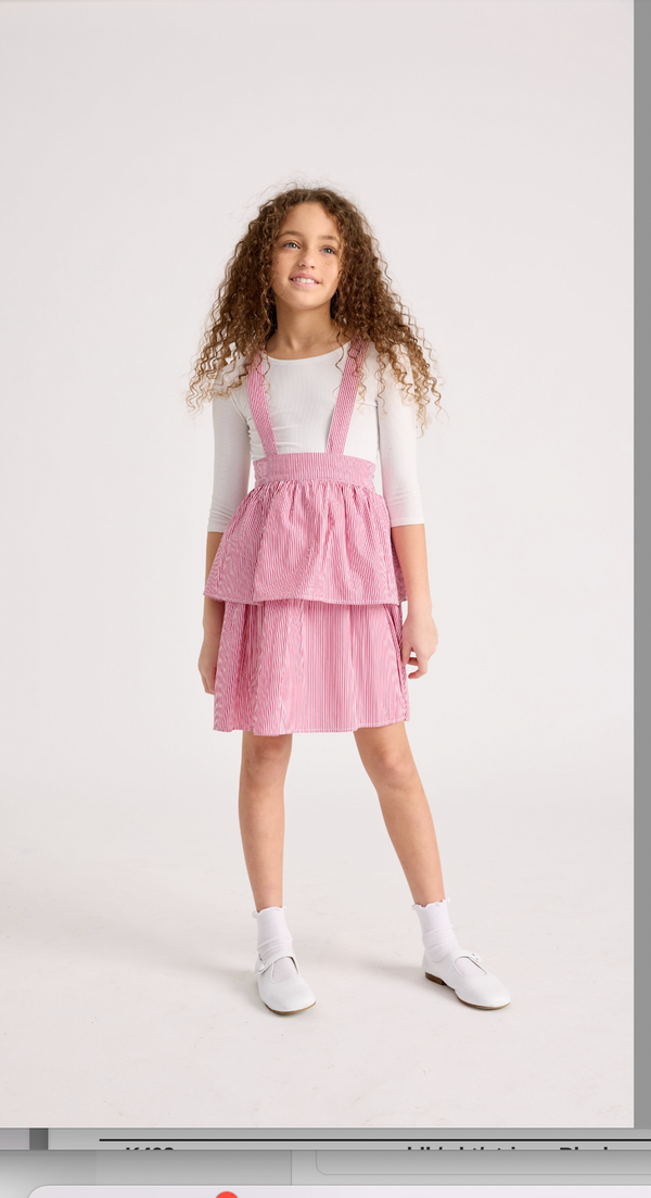 Little Parni Red Stripe Tiered Skirt (K400)