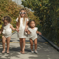 Zeebra Kids Pearl White Linen Bloomer Set