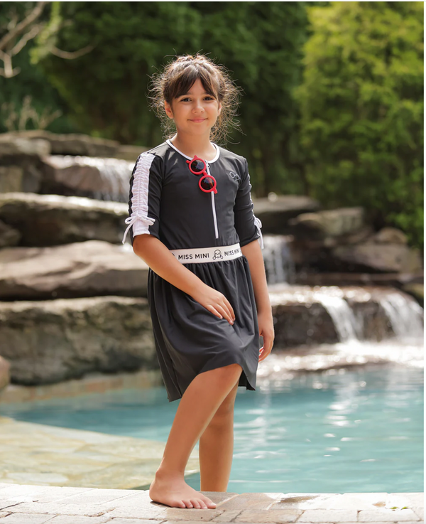 Miss Mini Onyx  Swim Dress (With Snaps)