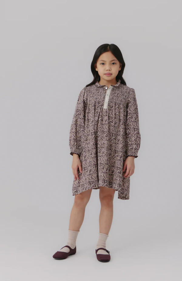 Kipp Grape Smocked Crinkle Dress