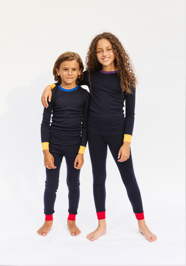 Little Parni Navy/Blue Colorblock Pajamas