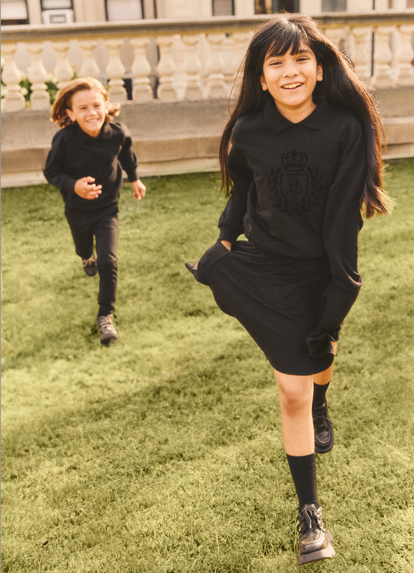 Little Parni Black Girls Pocket Skirt K474 Buttons Bebe