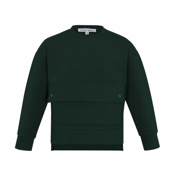 Little Parni Green Boys Center Pocket Sweatshirt (K464)