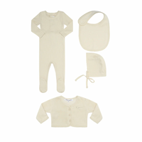 Little Parni Ivory Baby Stretchy With Velour Cardigan (K458) FINAL SALE