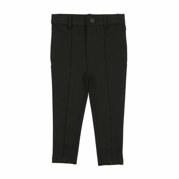 Lil Legs Husky Knit Pants With Seam Black