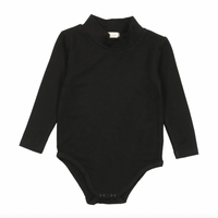 Lil Legs Bamboo Mockneck Onesie Black