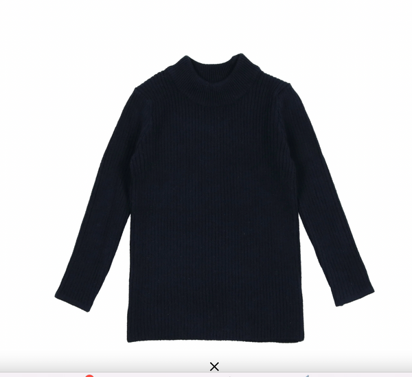 Lil Legs Knit Mockneck Navy