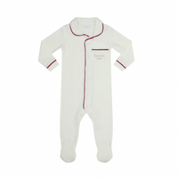 Heven Child One-Piece Lounge Button-Up Pajama Ivory / Fuschia