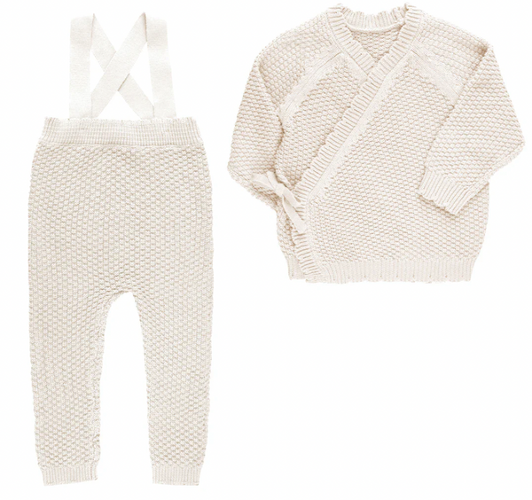 Looms Moss Knit Collection Ivory Baby Set