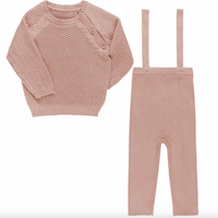 Looms Moss Knit Collection Pink Toddler Set