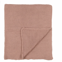 Mema Knits Pale Pink Super Chunky Knit Blanket