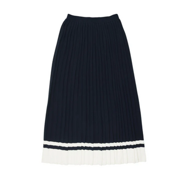 Coco Blanc Navy/Ivory Accordion Pleated Skirt