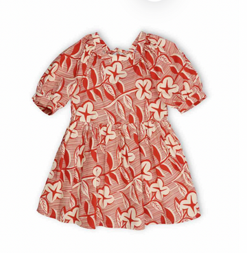 The New Society Filotis Dress Chili Mountain Rose Print