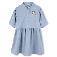 Kenzo Chambray Dress With Logo On Front