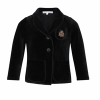 Little Parni Black Velour Blazer (K543)