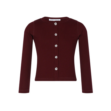 Little Parni Burgundy Rhinestone Cardigan (K545)