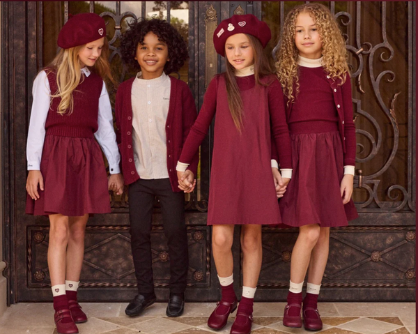 Little Parni Burgundy Rhinestone Cardigan (K545)