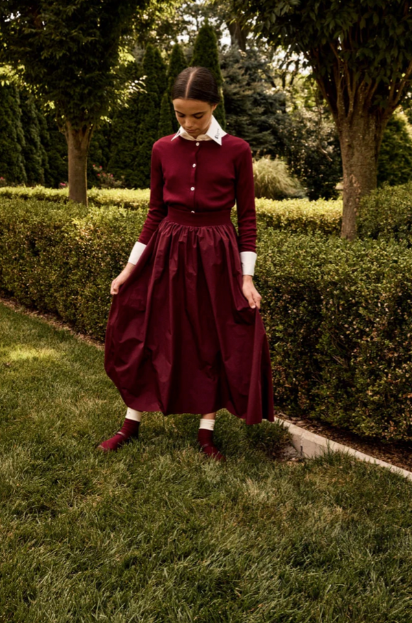 Little Parni Burgundy Rhinestone Cardigan (K545)