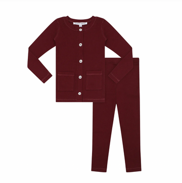Little Parni Burgundy Toddler Rhinestone Set (K546)