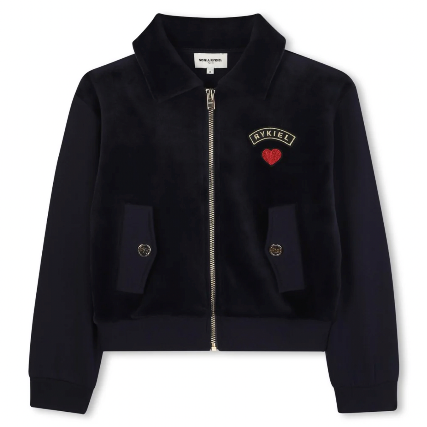 Sonia Rykiel Navy Zip Up Cardigan (A00345) | Buttons Bebe Sonia Rykiel Navy Zip Up Cardigan (A00345) | Buttons Bebe