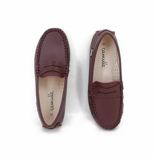 Camille Stella Burgundy Leather Loafers- size up runs small