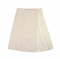 Urban Edge White Pleated Wrap Skirt